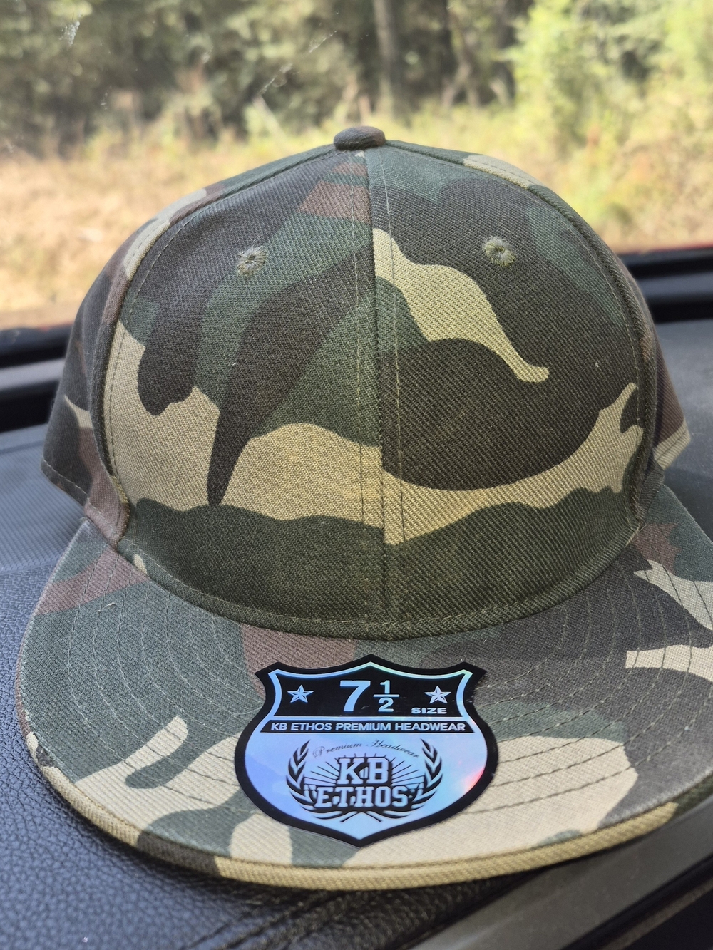 KBETHOS Woodland Camo Snapback Hat - Green & Brown